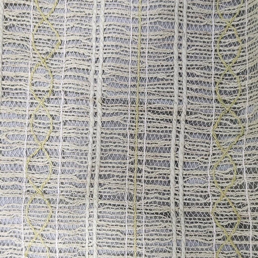 Vintage 50s 60s Open Weave Pinch Pleat‎ Lined Curtain Panels 4pc Set Green 23x81